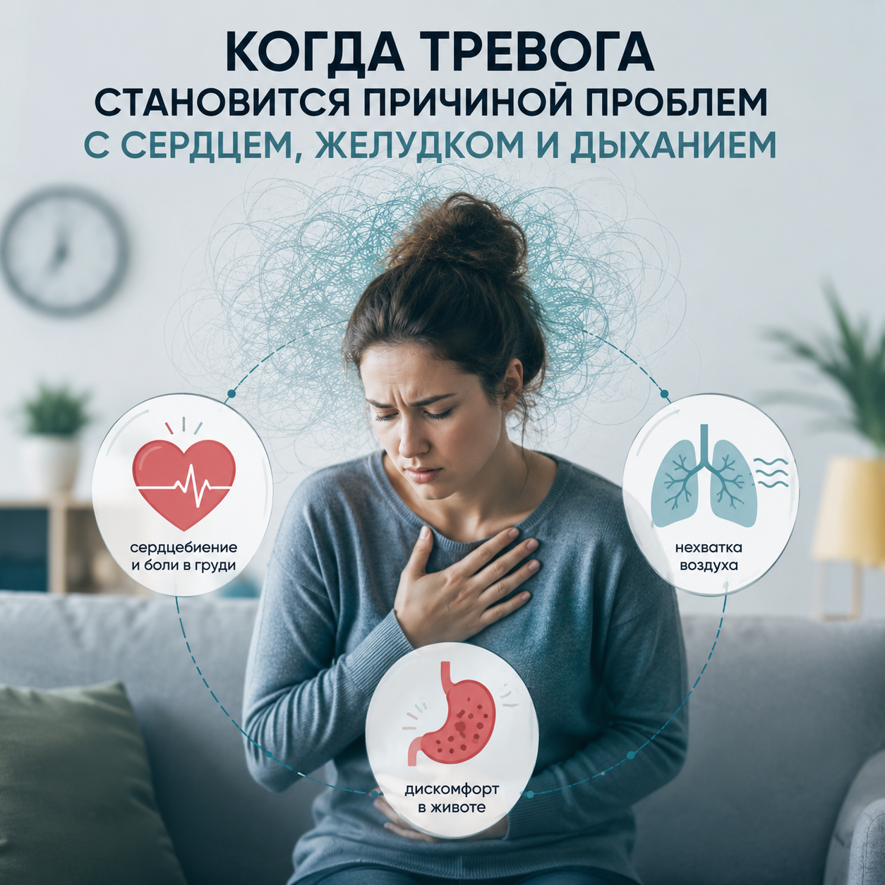 Изображение статьи Когда тревога становится причиной проблем с сердцем, желудком и дыханием